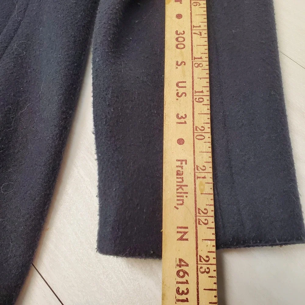 Old Navy Girls Black Wool Blend Zip Moto Coat Jacket Size S P Peacoat Edgy Biker
